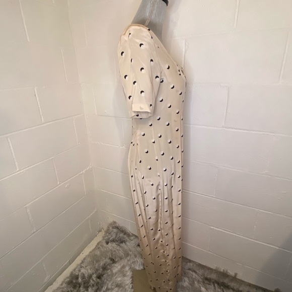 Vintage Jennifer L Silk Polka Dot Wide Leg Jumpsuit size 8 - Picture 7 of 12